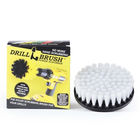 Drill Brush Power Scrubber By Useful Products 5 in W 5 in L Brush, White 5in-S-W-QC-DB
